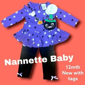 Nannette baby NWT 2 piece Halloween outfit 12mth tutu